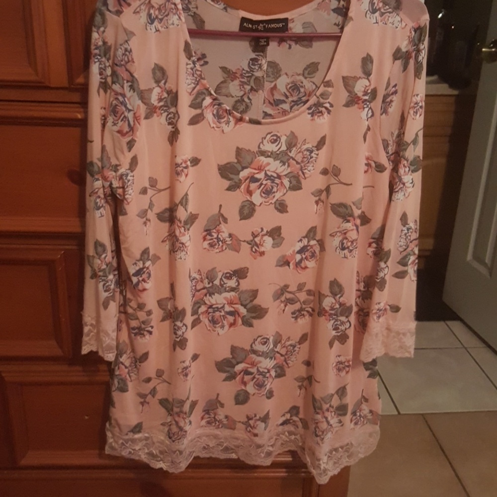 Sheer floral rose top